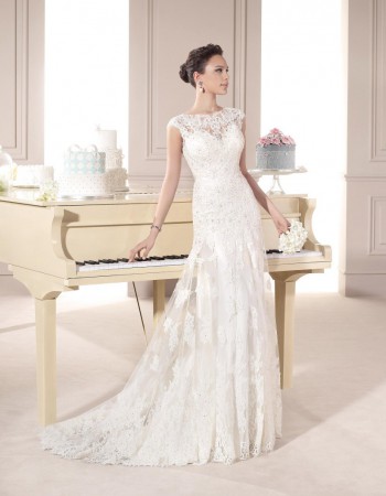 Rochie de mireasa din dantela, litera A, model 5712